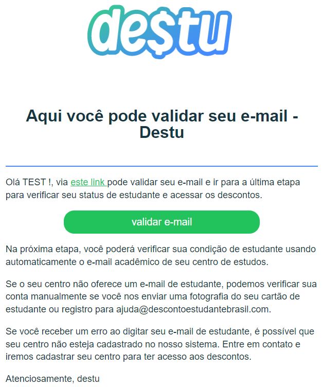 Registro destu desconto estudante email